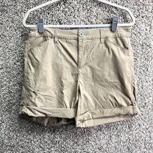 Orvis Shorts Women’s 10 Trout Bum Tan Khaki Nylon Rolled Cuff
